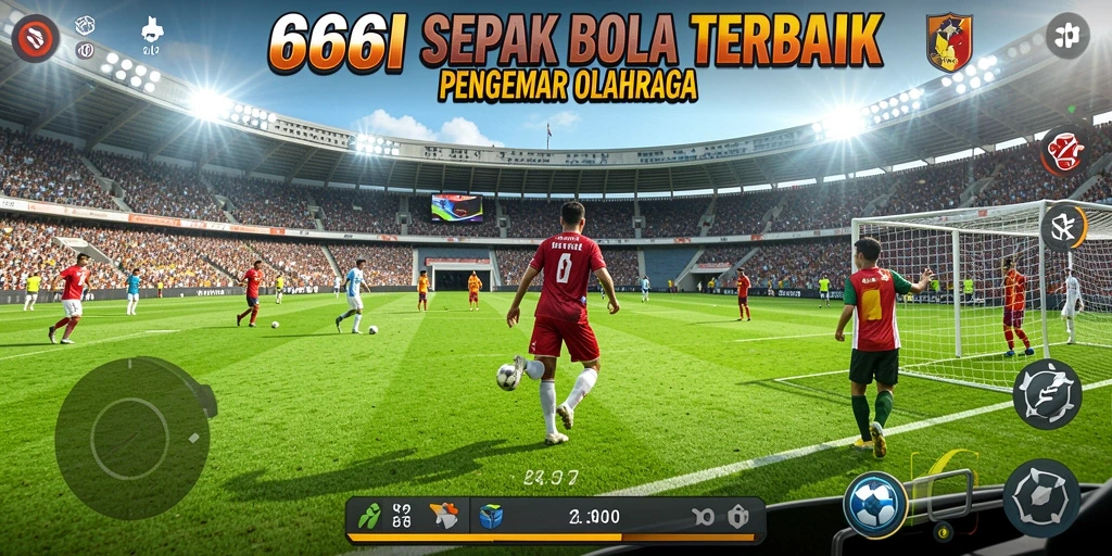 Gameplay dinamis dari 666I dalam aksi sepak bola.