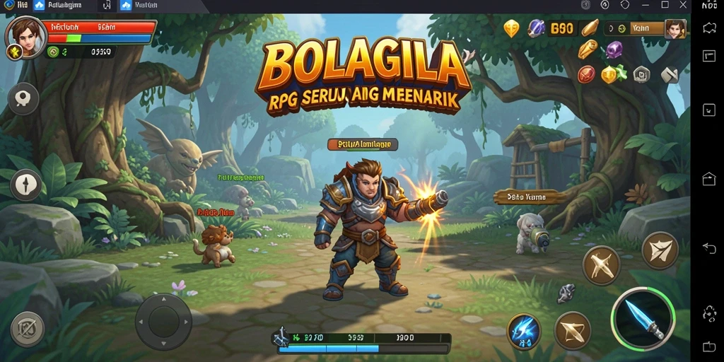 Tampilan gameplay epik di BOLAGILA dengan pertempuran yang dinamis.