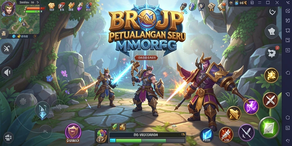 Tangkapan layar BROJP menampilkan aksi seru gameplay MMORPG.