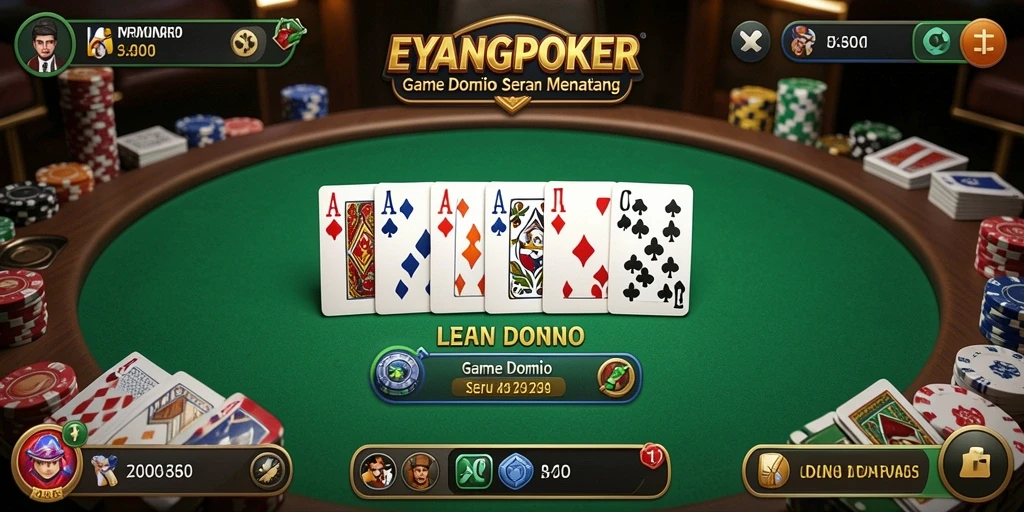 Screenshot gameplay Domino yang seru dan mengasyikkan di EYANGPOKER.