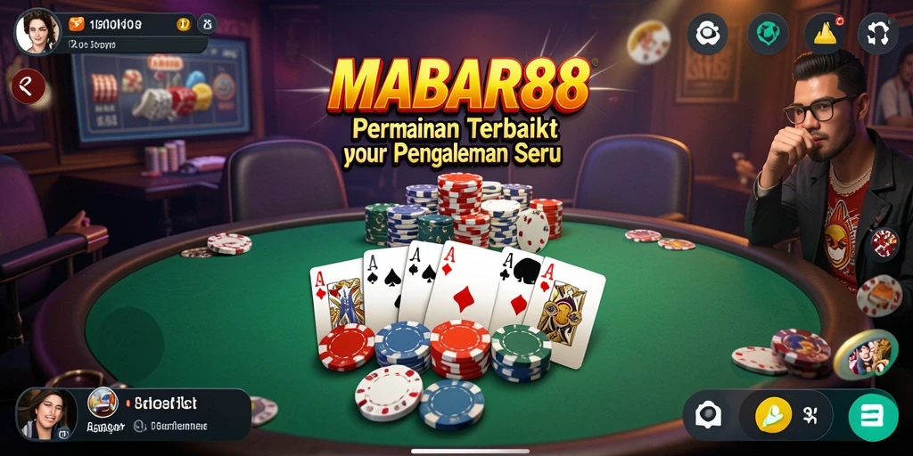 Tampilan gameplay poker yang seru dan interaktif di MABAR88.
