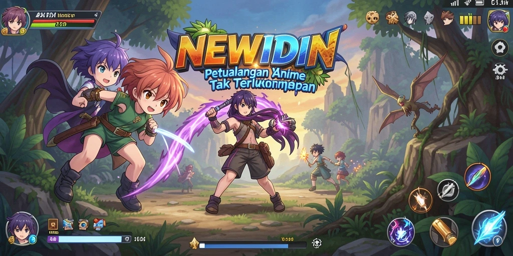 Tangkapan layar menunjukkan seru dan warna-warni gameplay Anime.