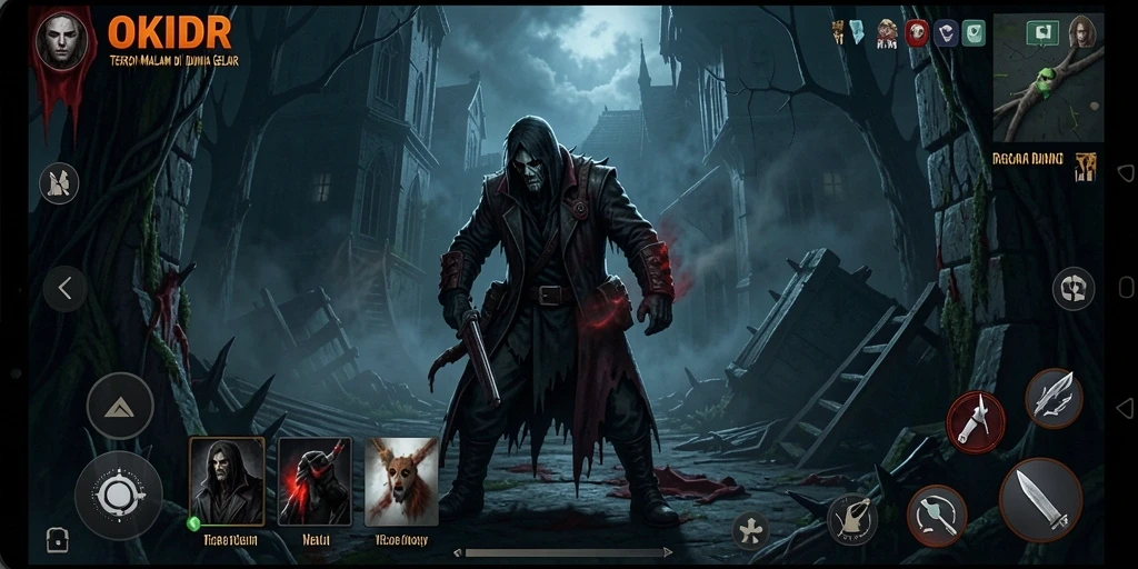 Screenshot menampilkan gameplay OKIDR yang menegangkan dan penuh horor.
