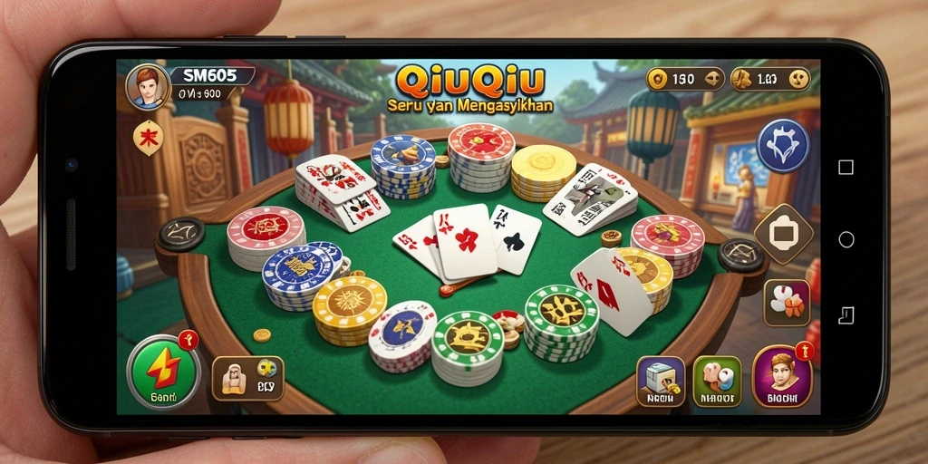 Screenshot gameplay SM605 menampilkan aksi seru QiuQiu.