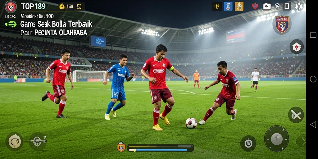 Screenshot gameplay <strong>TOPI189</strong> menampilkan aksi seru di lapangan sepak bola.