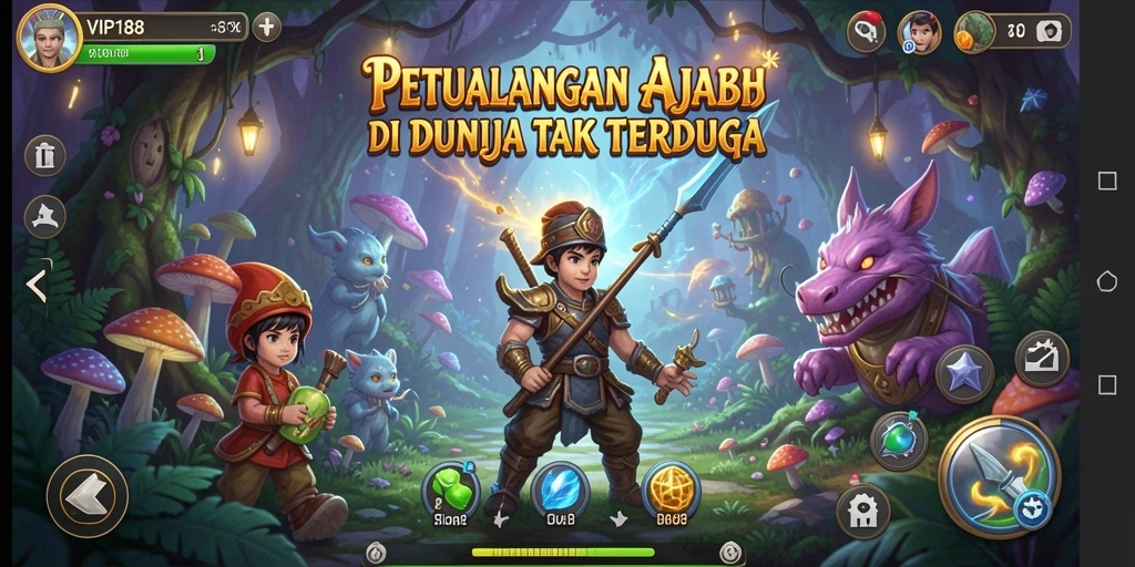 Tangkapan layar yang menunjukkan aksi seru dalam petualangan VIP188.