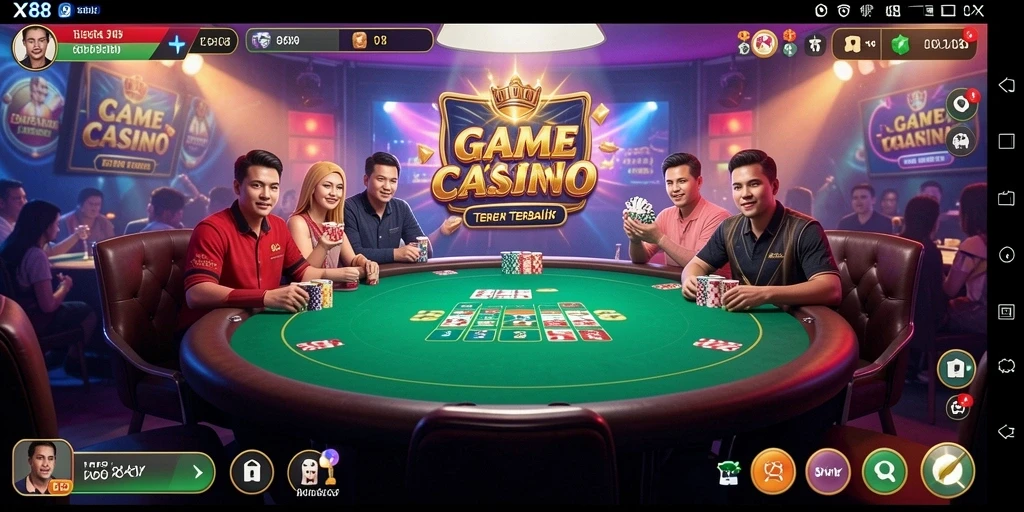 Tampilan permainan Live Casino yang menarik dan interaktif di X88.